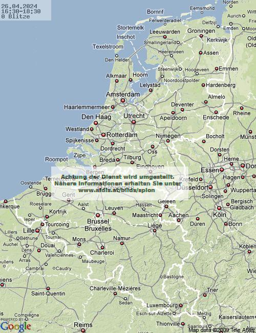 Rayo Países Bajos 16:30 UTC vie, 26/04/2024