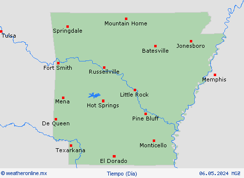 visión general Arkansas Norteamérica Mapas de pronósticos