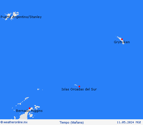 visión general Islas Orcadas del Sur Suramérica Mapas de pronósticos