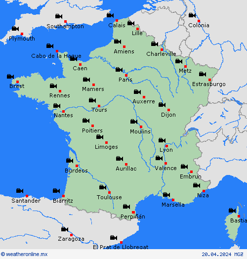 cámara web Francia Europa Mapas de pronósticos