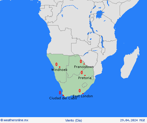 viento  África Mapas de pronósticos