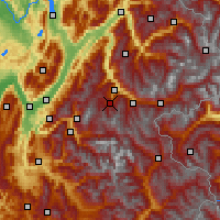 Nearby Forecast Locations - Les Trois Vallées - Mapa