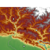 Nearby Forecast Locations - Dadeldhura - Mapa