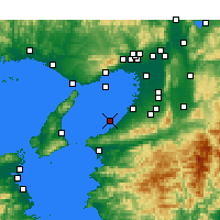 Nearby Forecast Locations - Región de Kansai - Mapa