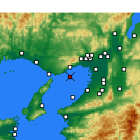 Nearby Forecast Locations - Kōbe Aeropuerto - Mapa