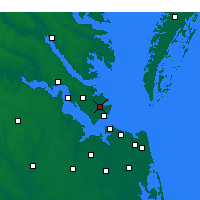 Nearby Forecast Locations - Centro de investigación de Langley - Mapa