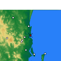 Nearby Forecast Locations - Sunshine Coast aeropuerto - Mapa