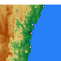 Nearby Forecast Locations - Moruya aeropuerto - Mapa