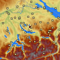 Nearby Forecast Locations - Wetzikon - Mapa