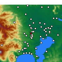 Nearby Forecast Locations - Higashikurume - Mapa