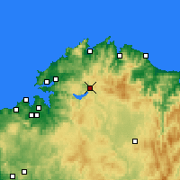 Nearby Forecast Locations - Puentes de García Rodríguez - Mapa