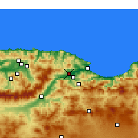 Nearby Forecast Locations - El Kseur - Mapa