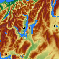 Nearby Forecast Locations - Lago Hawea - Mapa