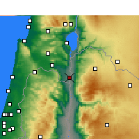 Nearby Forecast Locations - Kfar Ruppin - Mapa
