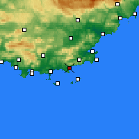 Nearby Forecast Locations - Le Lavandou - Mapa