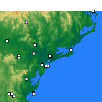 Nearby Forecast Locations - RAAF Base Williamtown - Mapa