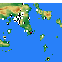 Nearby Forecast Locations - Lavrio - Mapa