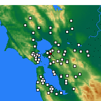 Nearby Forecast Locations - El Sobrante - Mapa