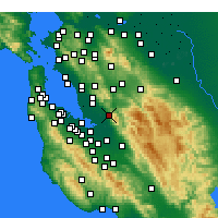 Nearby Forecast Locations - Fremont - Mapa