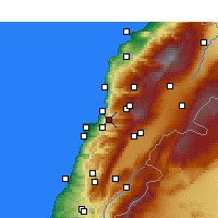 Nearby Forecast Locations - Bikfaya - Mapa