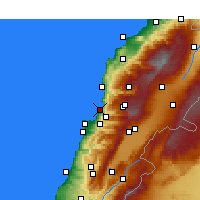 Nearby Forecast Locations - Joünié - Mapa