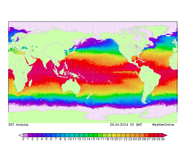 Mundo SST vie 26.04.2024 00 UTC