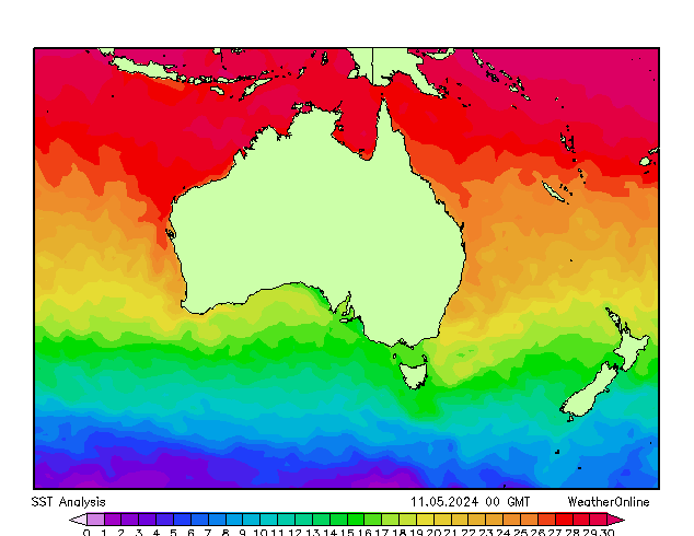 Australia SST sáb 11.05.2024 00 UTC