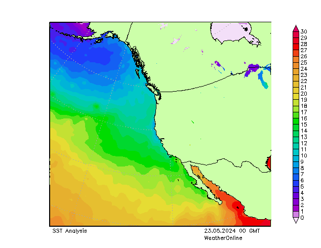 Pacífico SST jue 23.05.2024 00 UTC