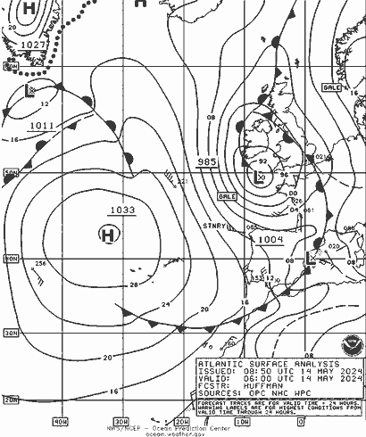 NOAA Fronts mar 14.05.2024 06 UTC