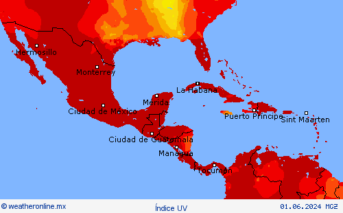 Índice UV Mapas de pronósticos
