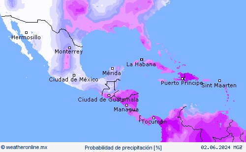 Probabilidad de precipitación Mapas de pronósticos