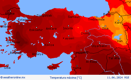 Temperatura máxima Mapas de pronósticos