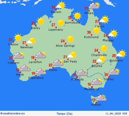 visión general Australia Oceanía Mapas de pronósticos