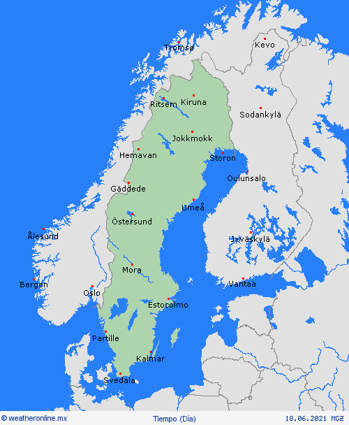 visión general Suecia Europa Mapas de pronósticos