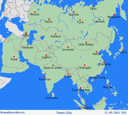 visión general  Asia Mapas de pronósticos