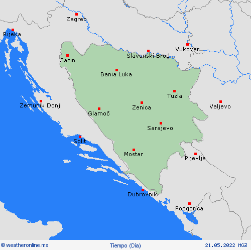 visión general Bosnia y Herzegovina Europa Mapas de pronósticos