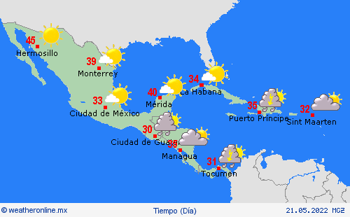 visión general  Centroamérica Mapas de pronósticos