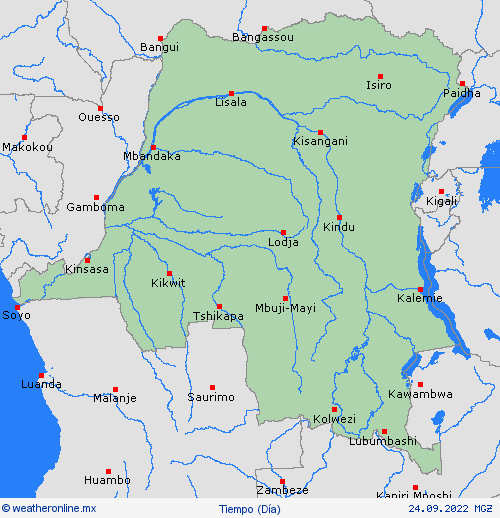 visión general República Democrática del Congo África Mapas de pronósticos