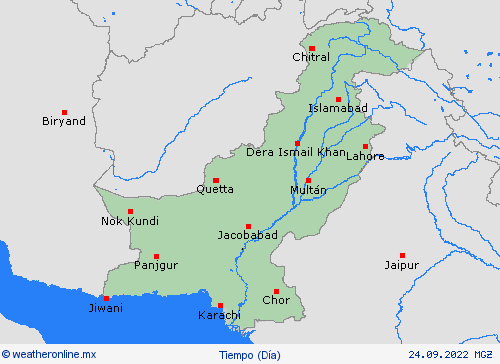 visión general Pakistán Asia Mapas de pronósticos