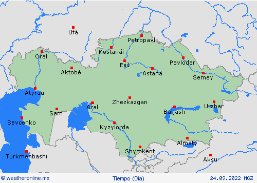 visión general Kazajistán Asia Mapas de pronósticos