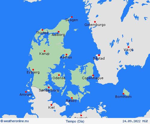 visión general Dinamarca Europa Mapas de pronósticos