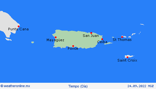 visión general Puerto Rico Centroamérica Mapas de pronósticos