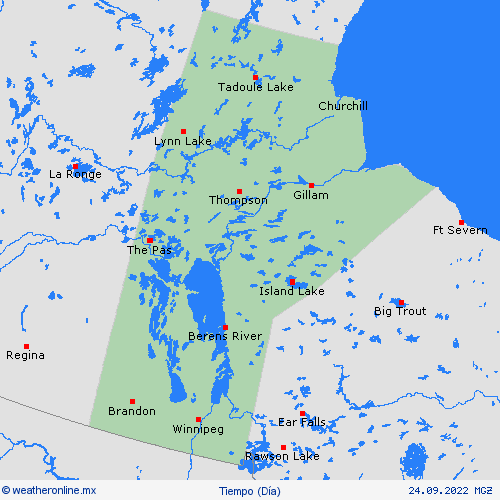 visión general Manitoba Norteamérica Mapas de pronósticos
