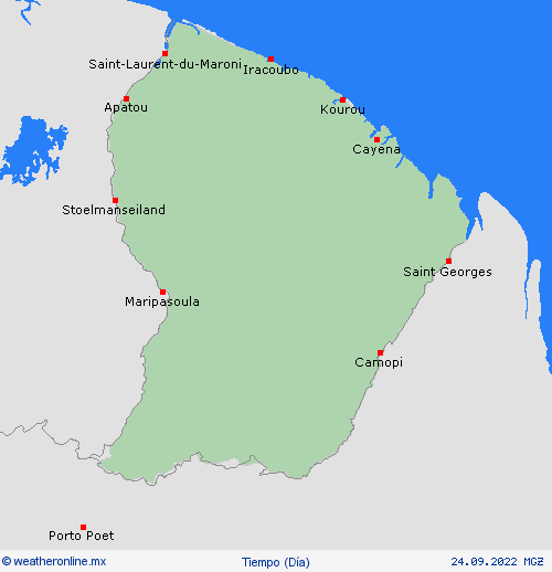visión general Guayana Francesa Suramérica Mapas de pronósticos