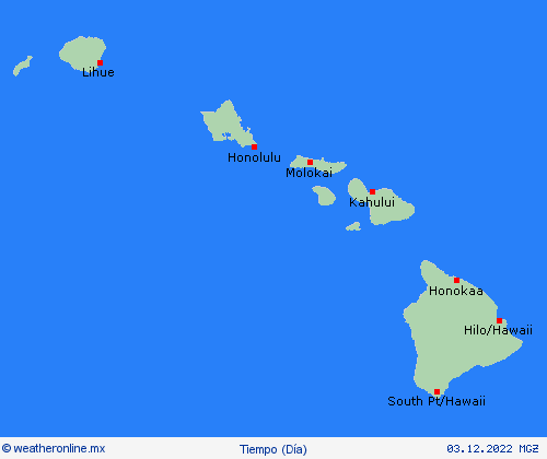 visión general Hawái Norteamérica Mapas de pronósticos