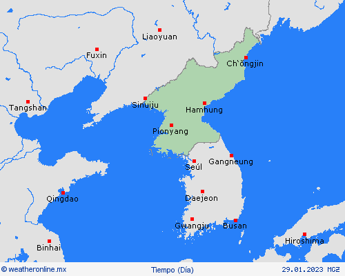 visión general Corea del Norte Asia Mapas de pronósticos