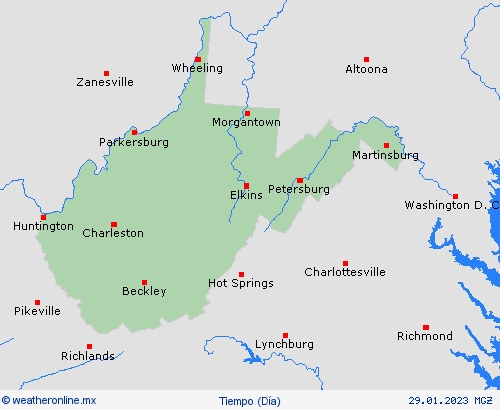 visión general Virginia Occidental Norteamérica Mapas de pronósticos