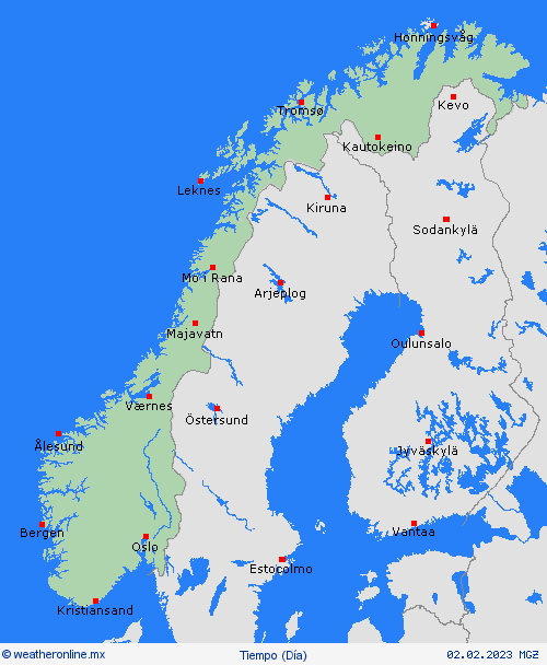 visión general Noruega Europa Mapas de pronósticos