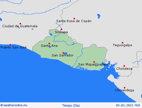 visión general El Salvador Centroamérica Mapas de pronósticos