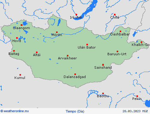 visión general Mongolia Asia Mapas de pronósticos